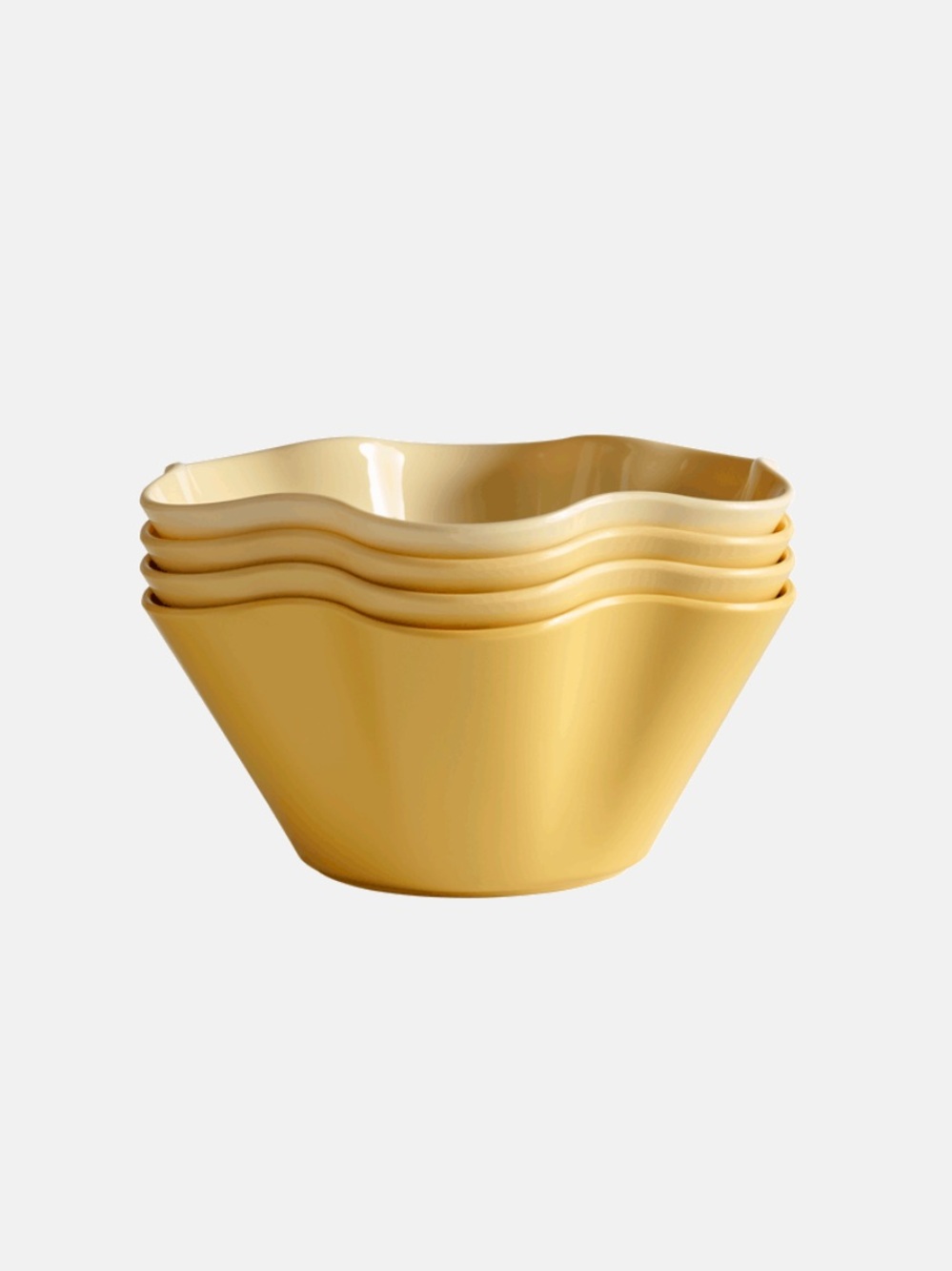 Greg Natale Set of Four Flora Bowls in Yellow, New in Box